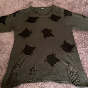 Cat Distressed Sweater by torrid Size 2